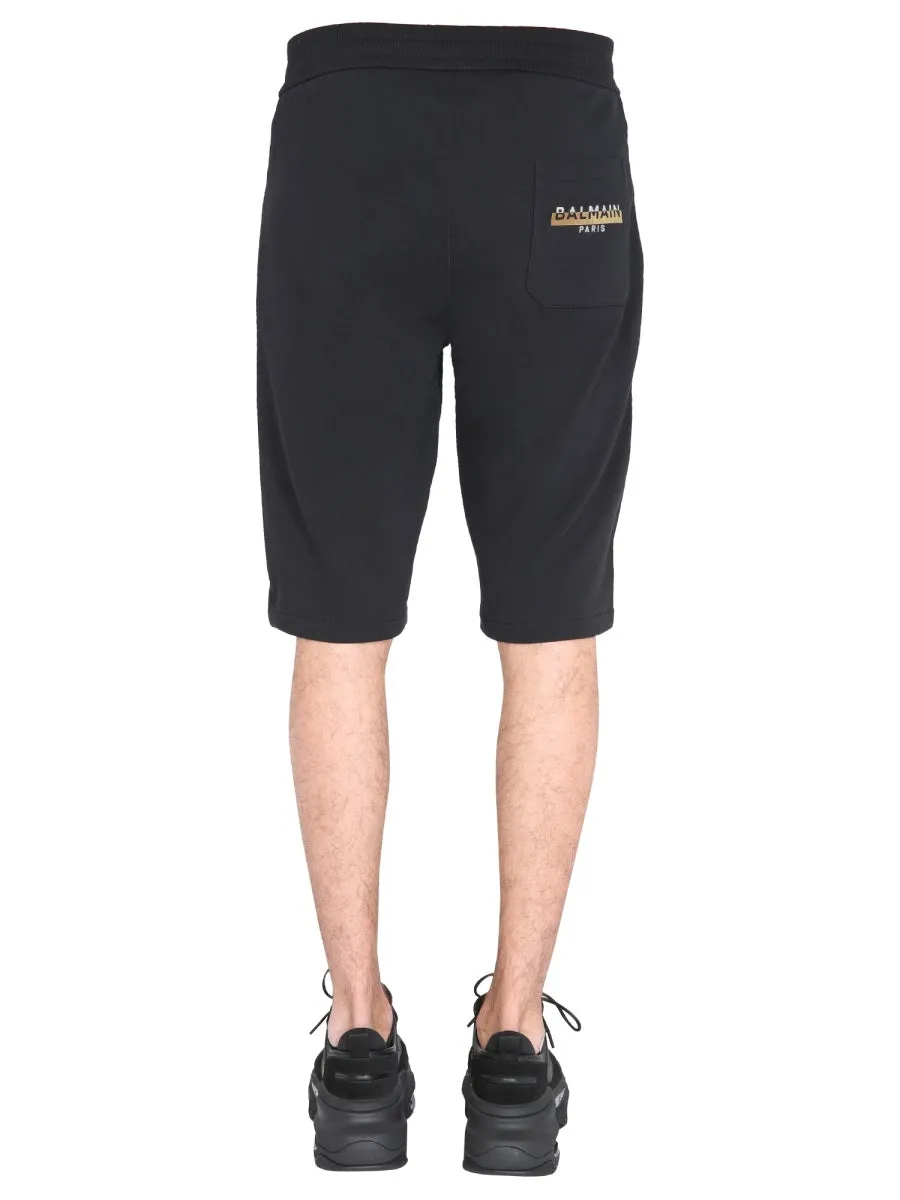 Balmain Drawstring Elastic Waist Track Shorts