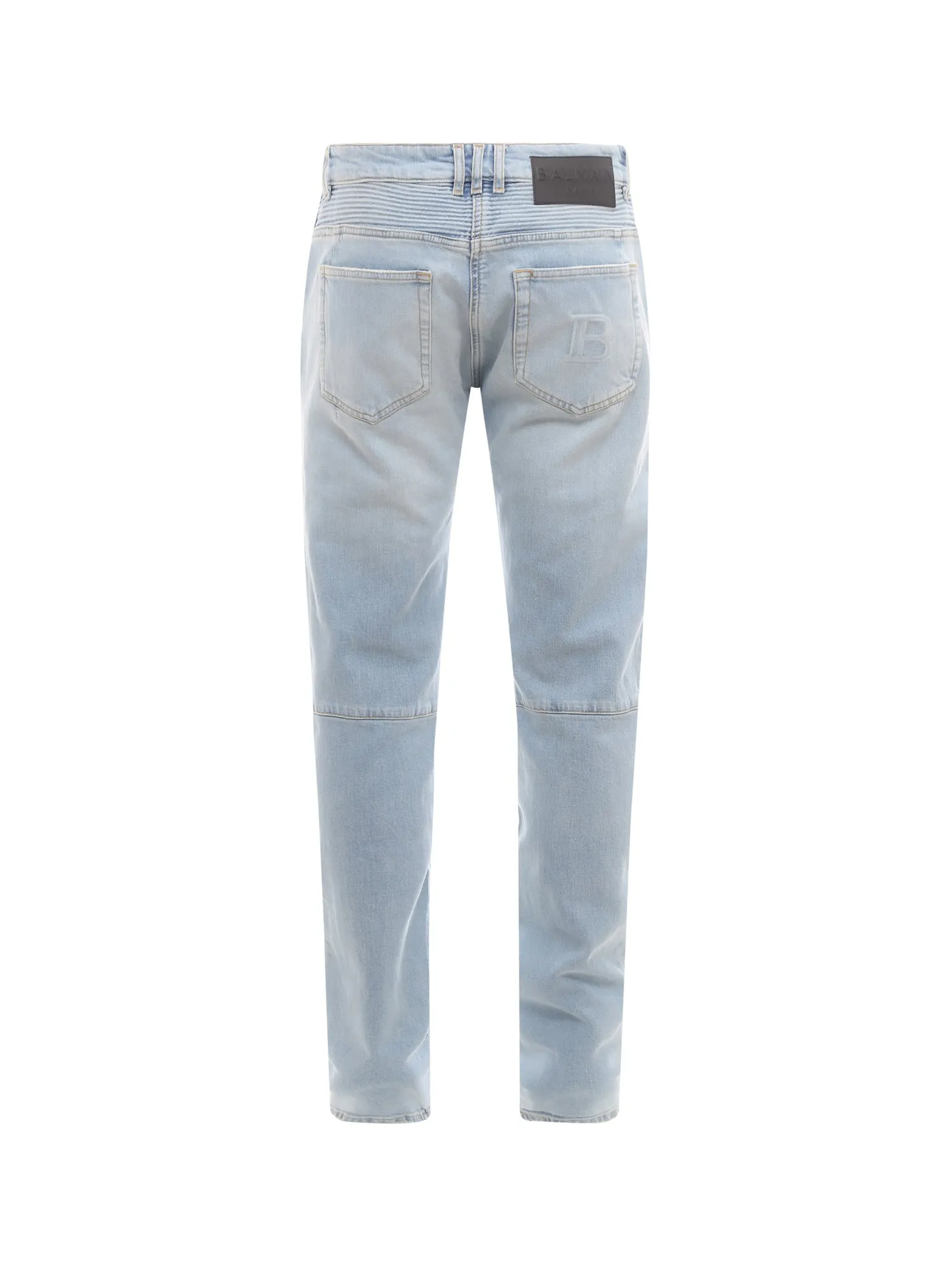 Balmain Logo Patch Ribbed Tapered Jeans