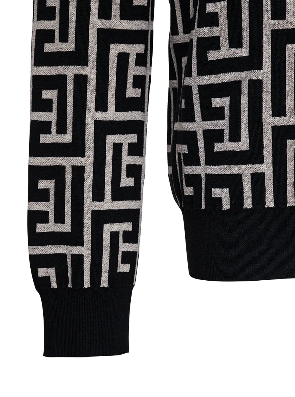 Balmain Monogram-Pattern Knitted Jumper