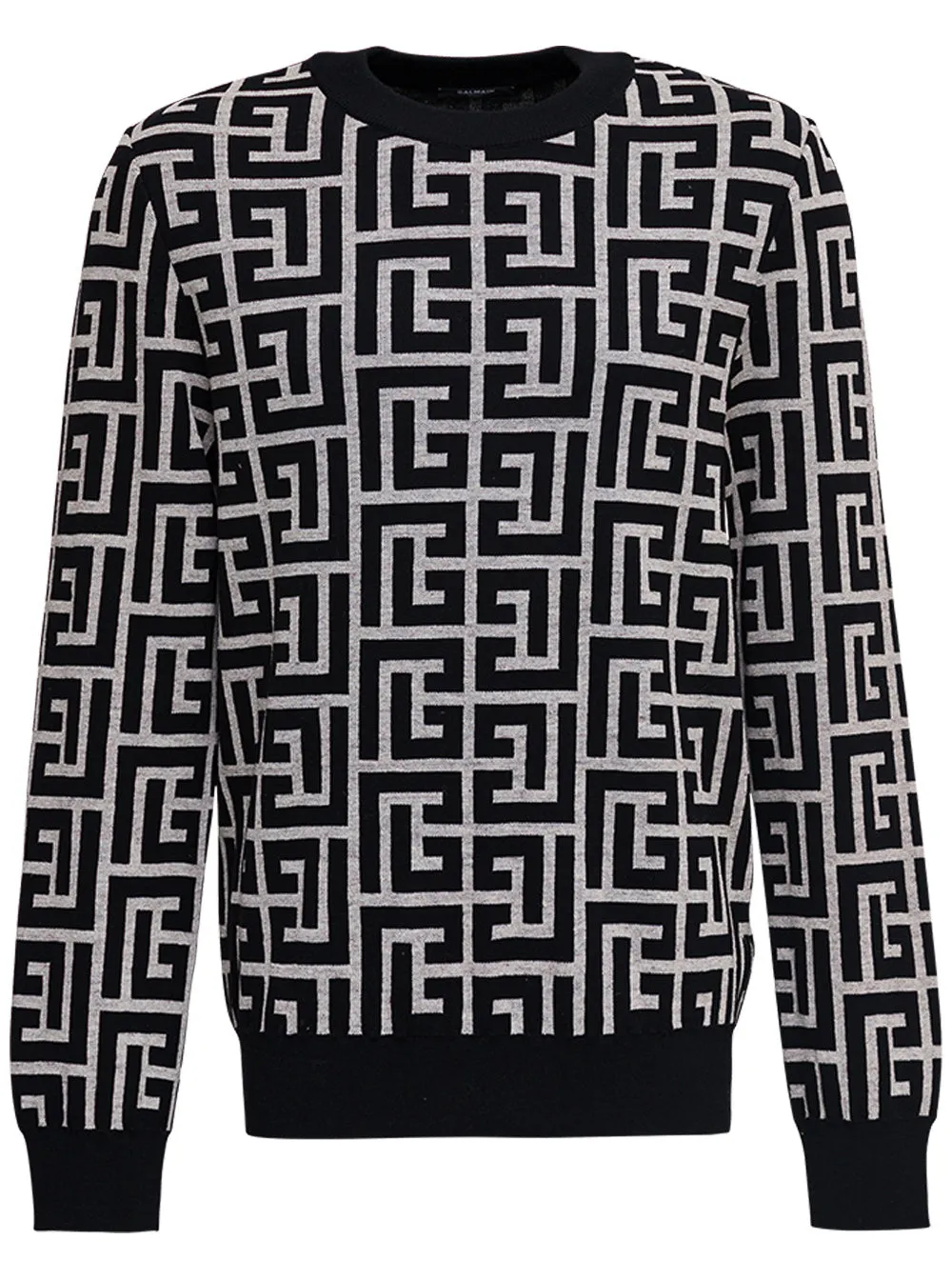 Balmain Monogram-Pattern Knitted Jumper