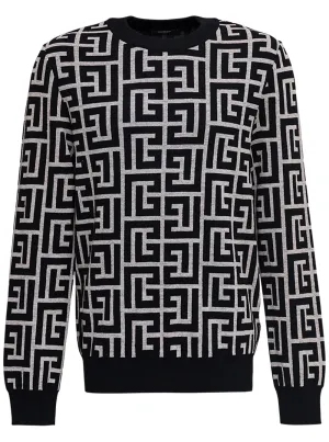 Balmain Monogram-Pattern Knitted Jumper