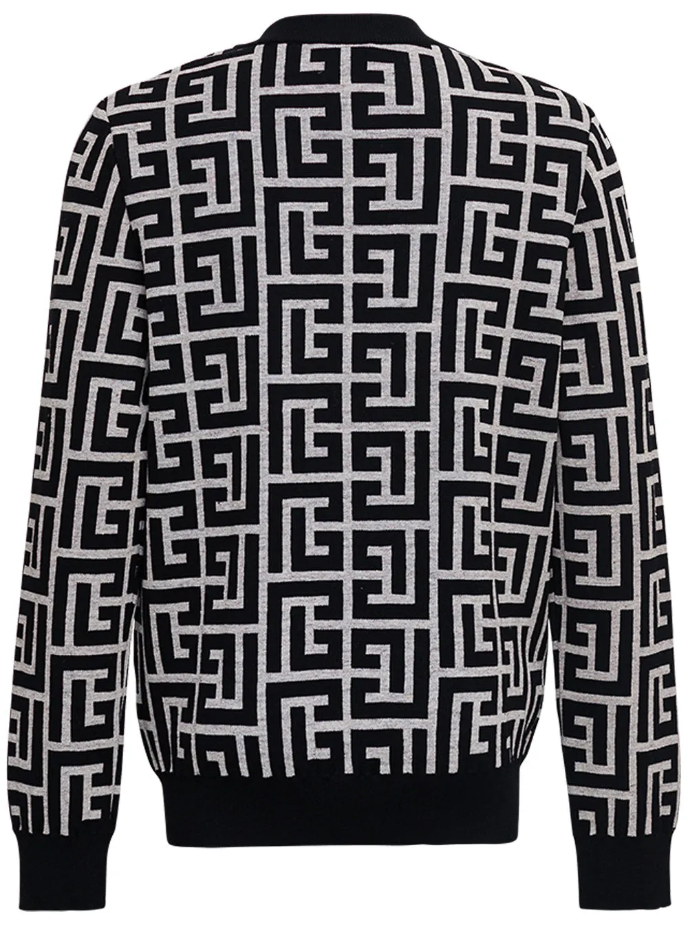 Balmain Monogram-Pattern Knitted Jumper