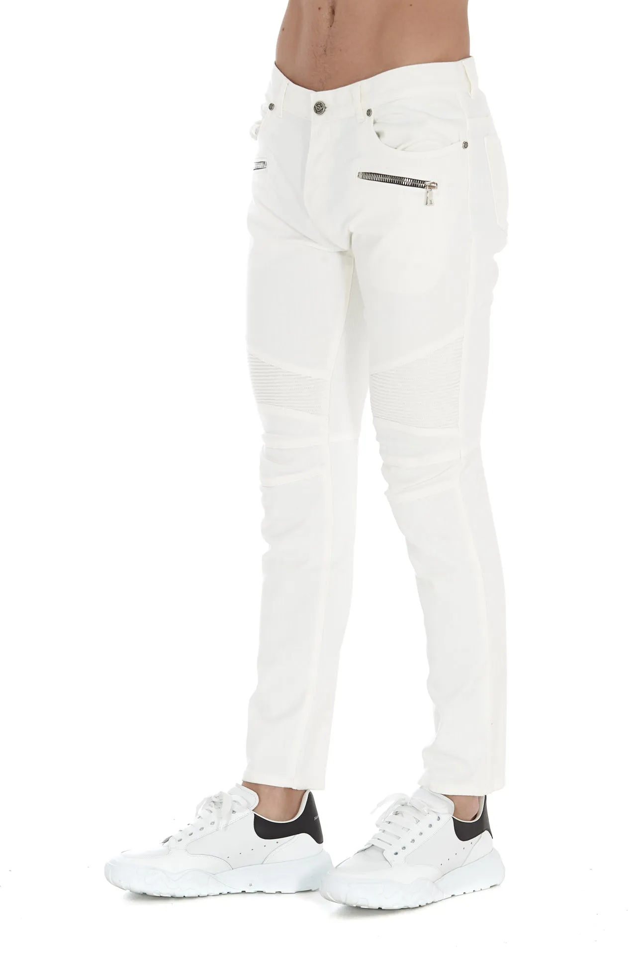 Balmain Panelled Skinny-Fit Jeans