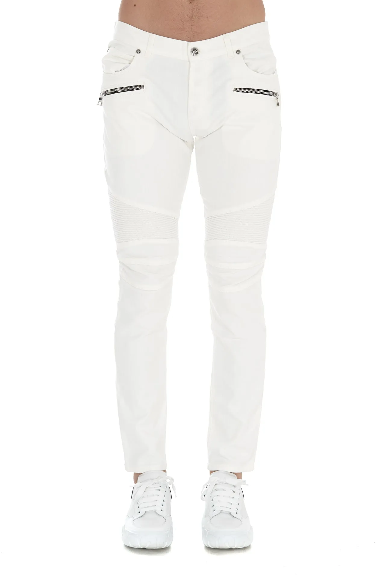 Balmain Panelled Skinny-Fit Jeans