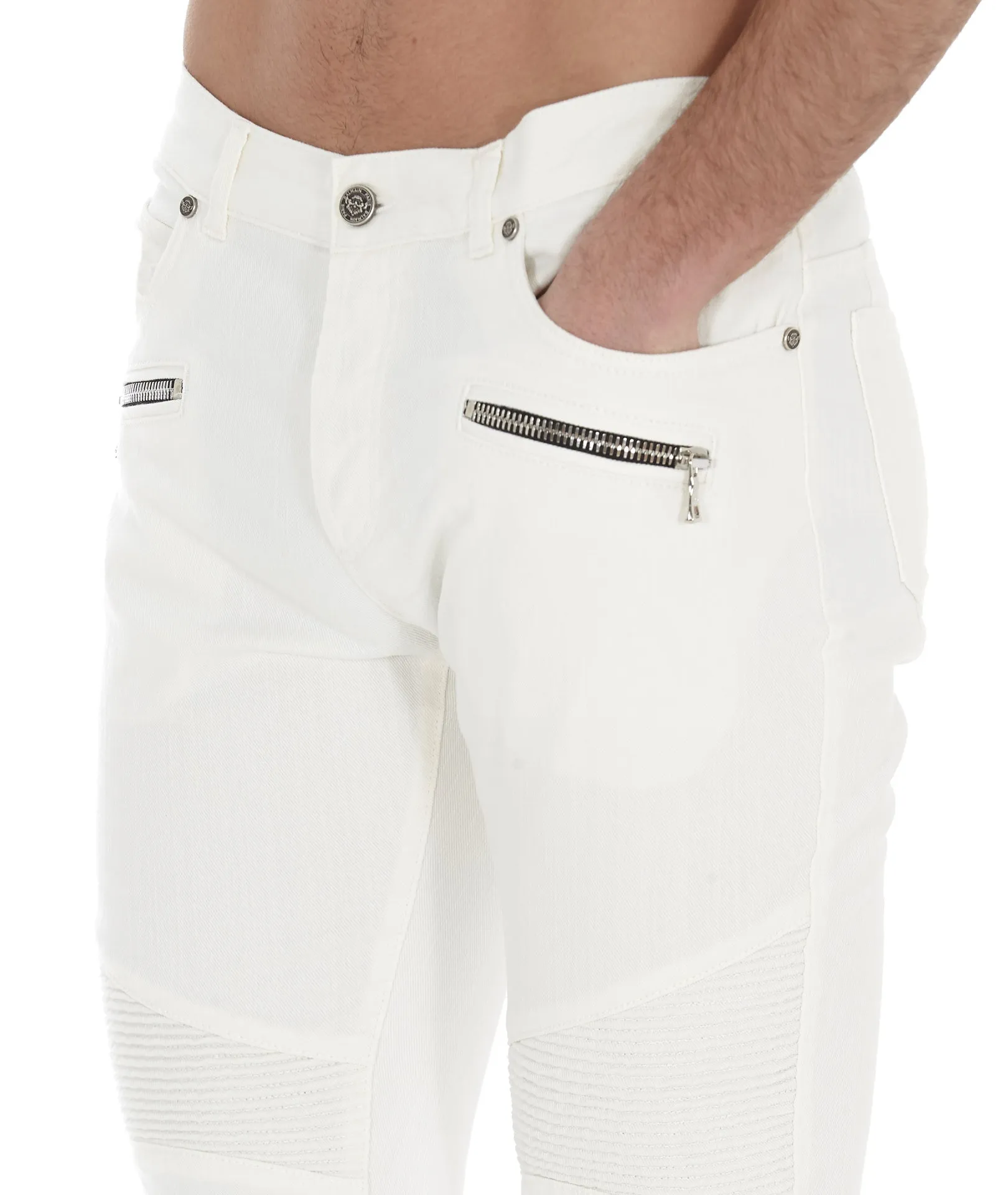 Balmain Panelled Skinny-Fit Jeans