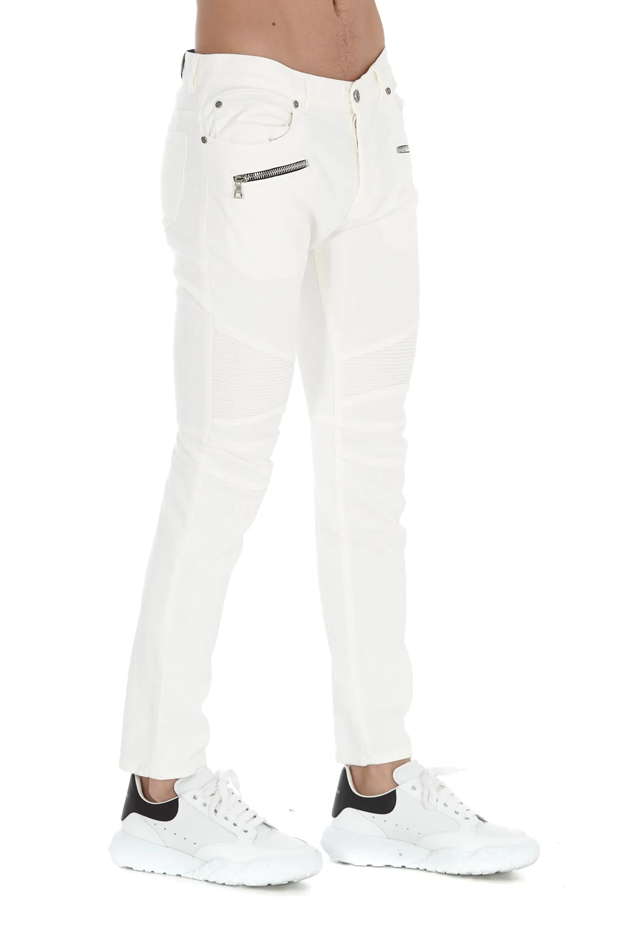 Balmain Panelled Skinny-Fit Jeans