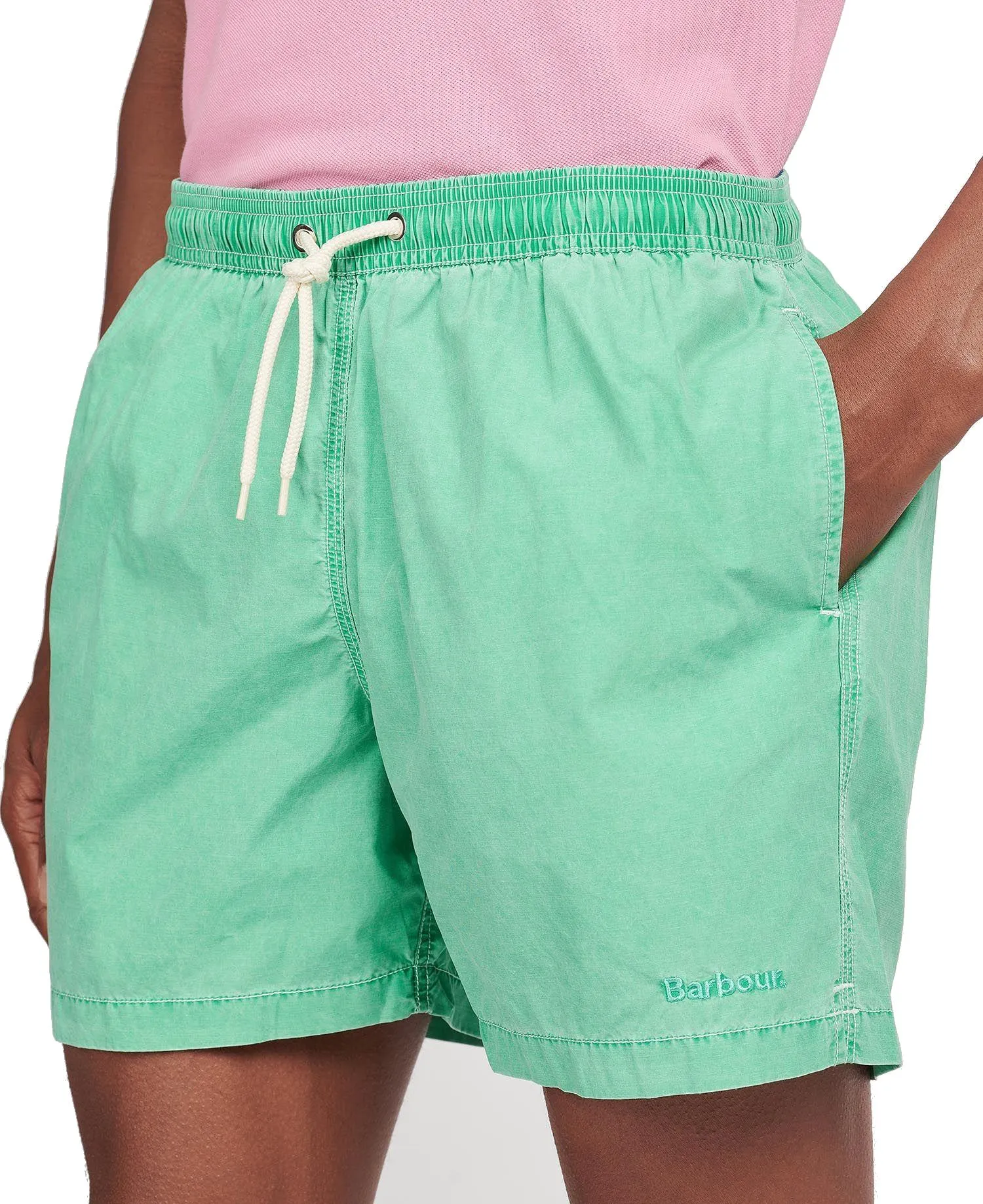 Barbour Logo Embroidered Drawstring Swimshorts