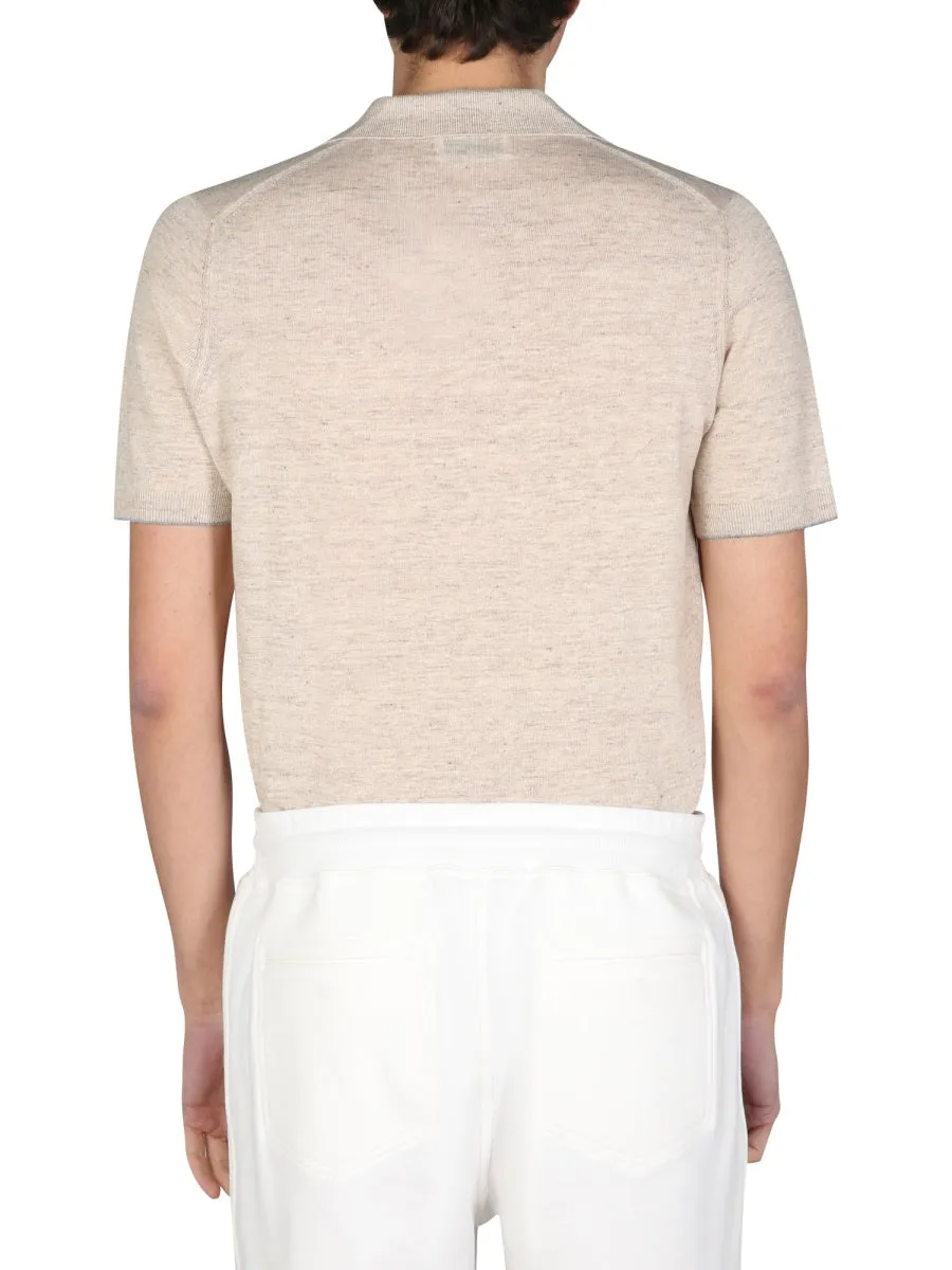 Brunello Cucinelli Knitted Short Sleeved Polo Shirt