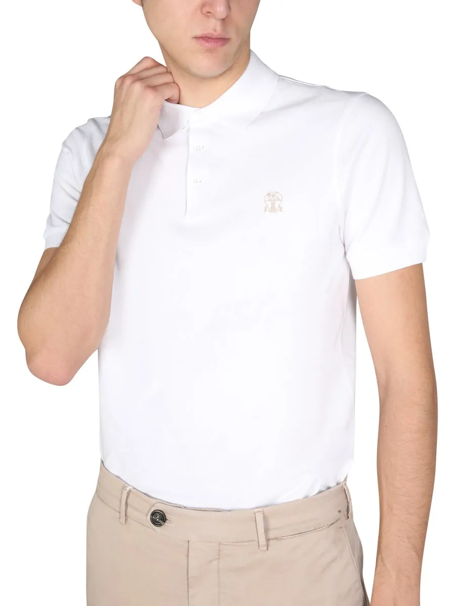 Brunello Cucinelli Logo Embroidered Short-Sleeved Polo Shirt
