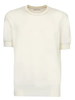 Brunello Cucinelli Short Sleeve Knit Sweater