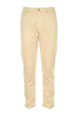 Brunello Cucinelli Straight Leg Logo Patch Pants