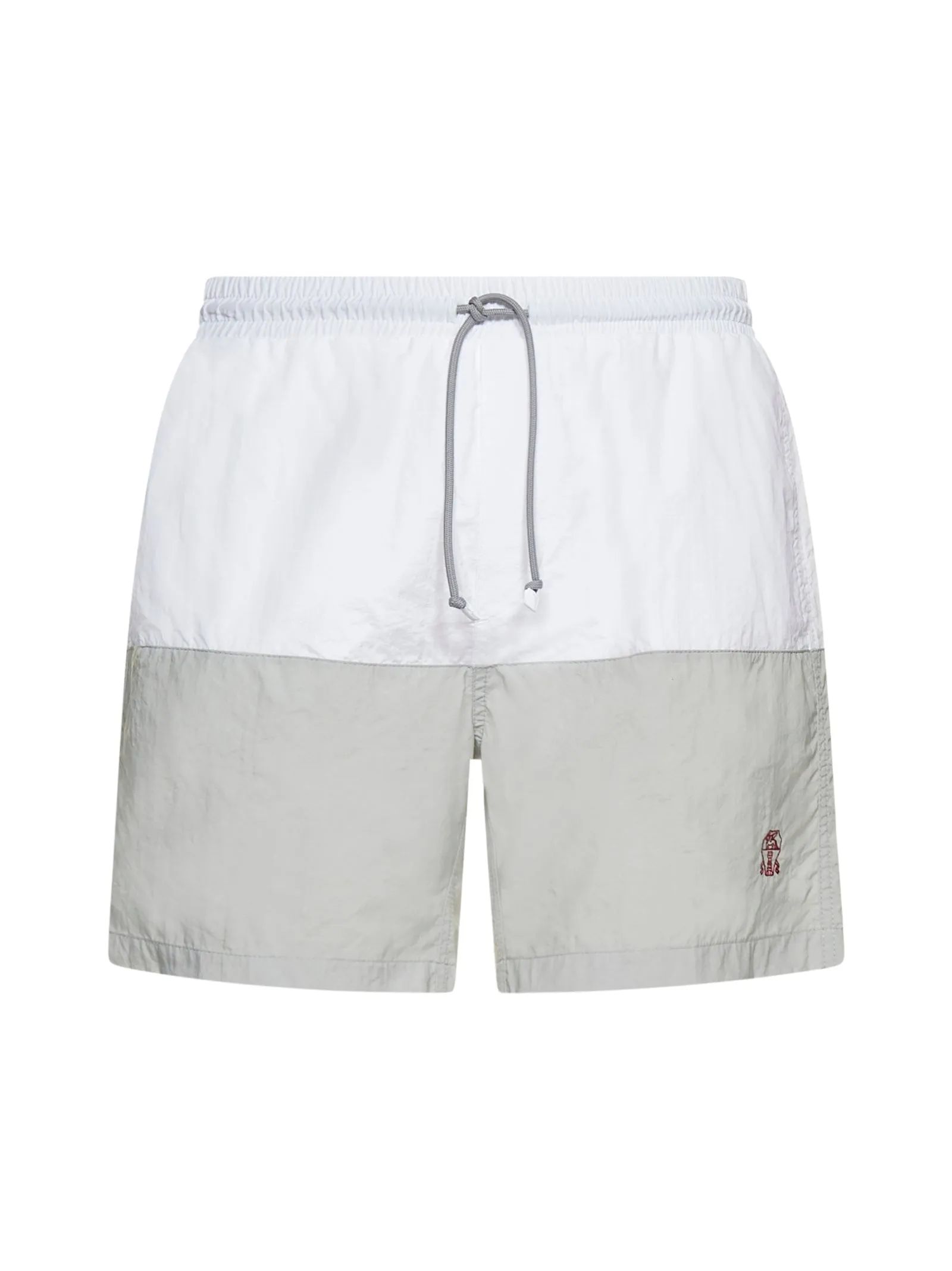 Brunello Cucinelli Two-Tone Logo Swim Trunks