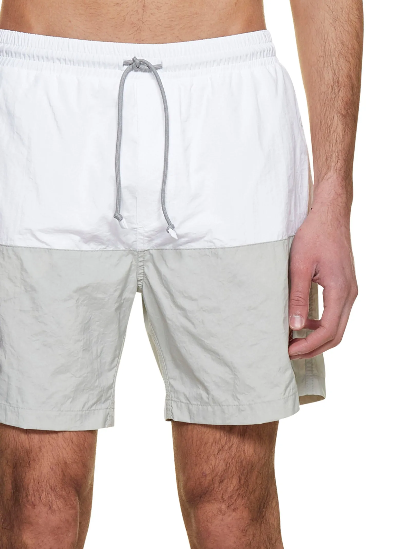 Brunello Cucinelli Two-Tone Logo Swim Trunks