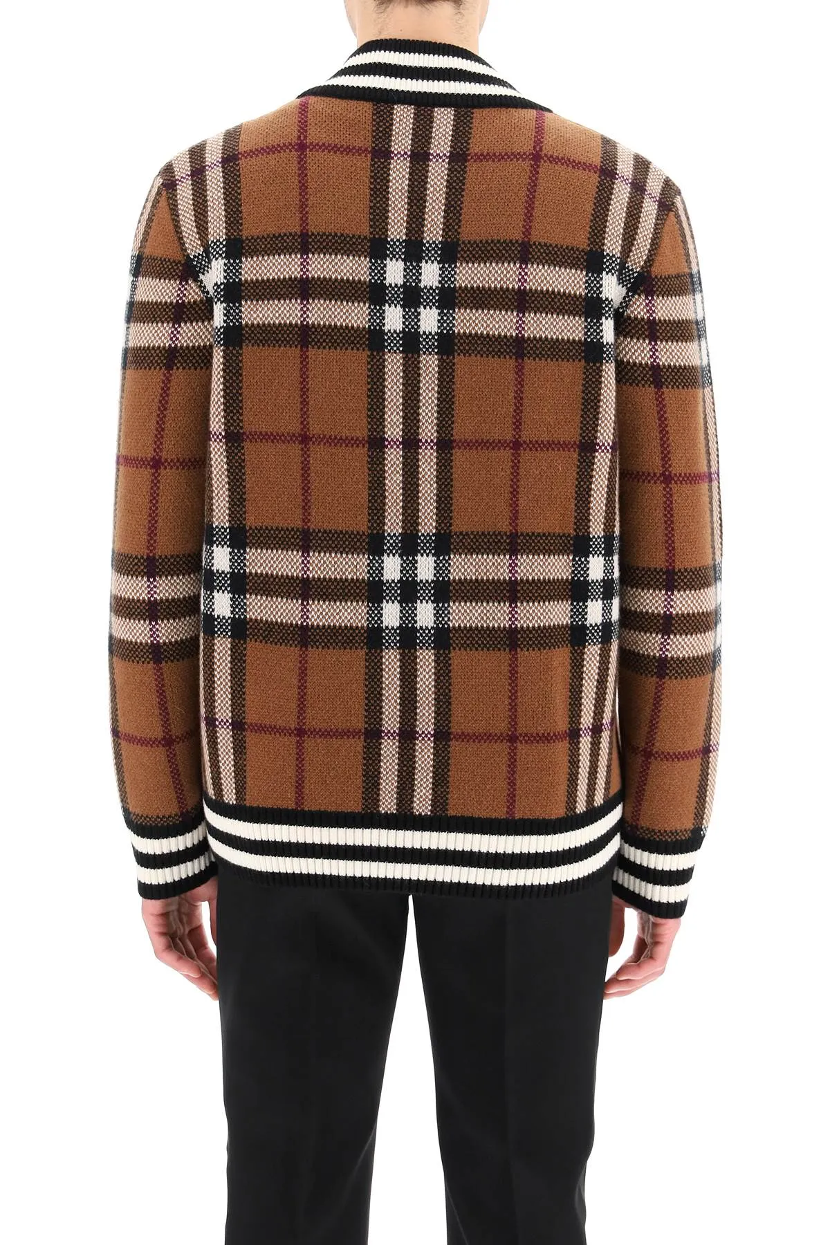 Burberry Check Jacquard V-Neck Sweater