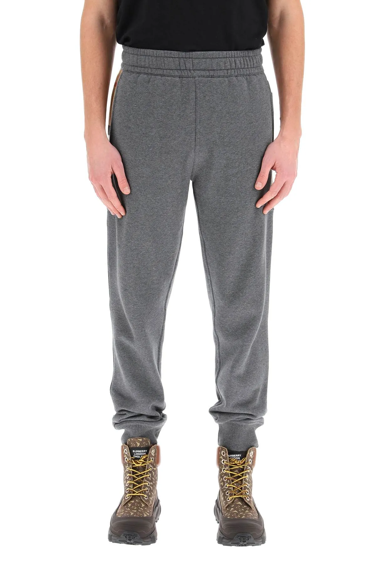 Burberry Check Panel Jogging Pants