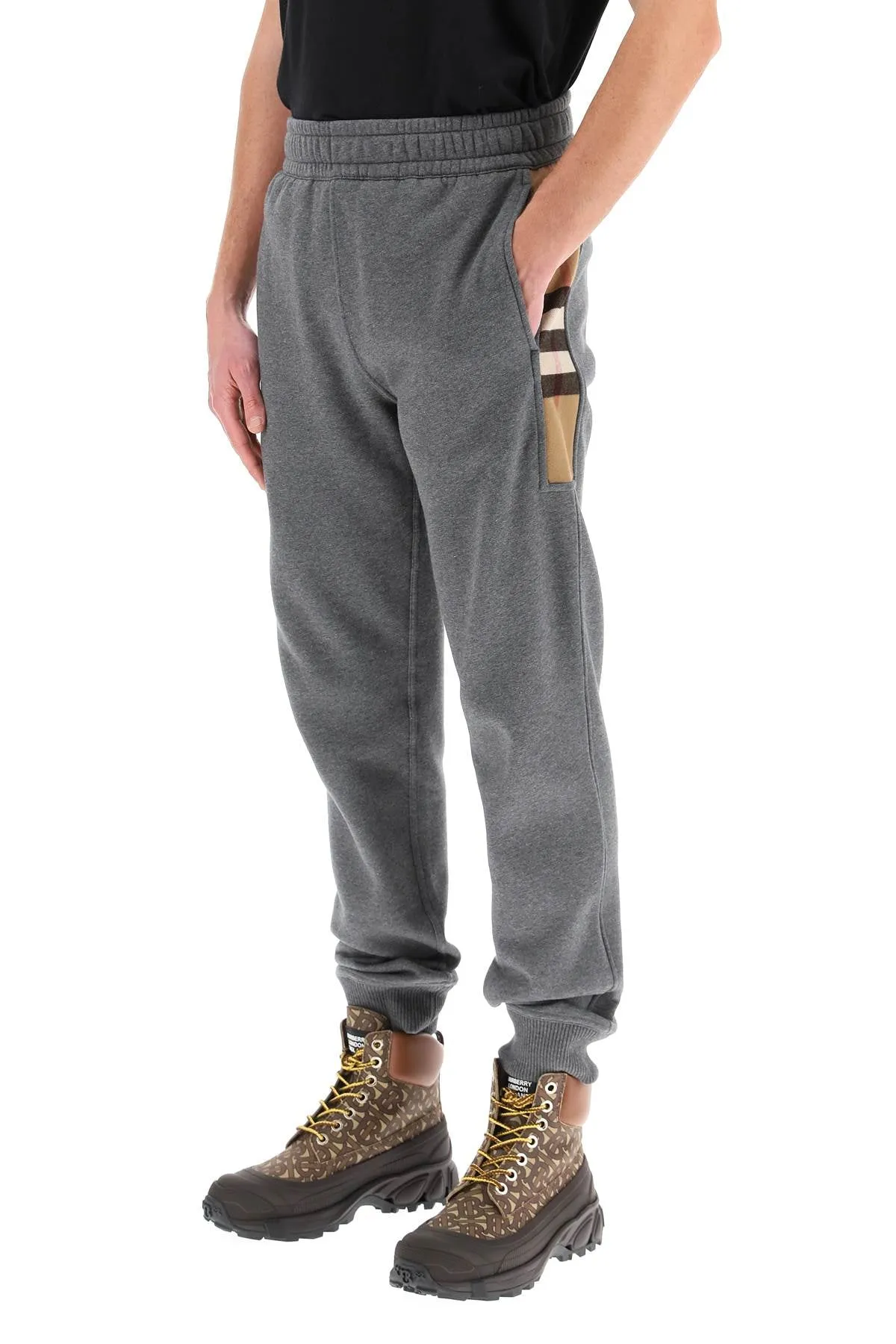 Burberry Check Panel Jogging Pants