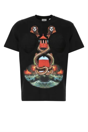 Burberry Cut-Out Detail Mermaid Print T-shirt