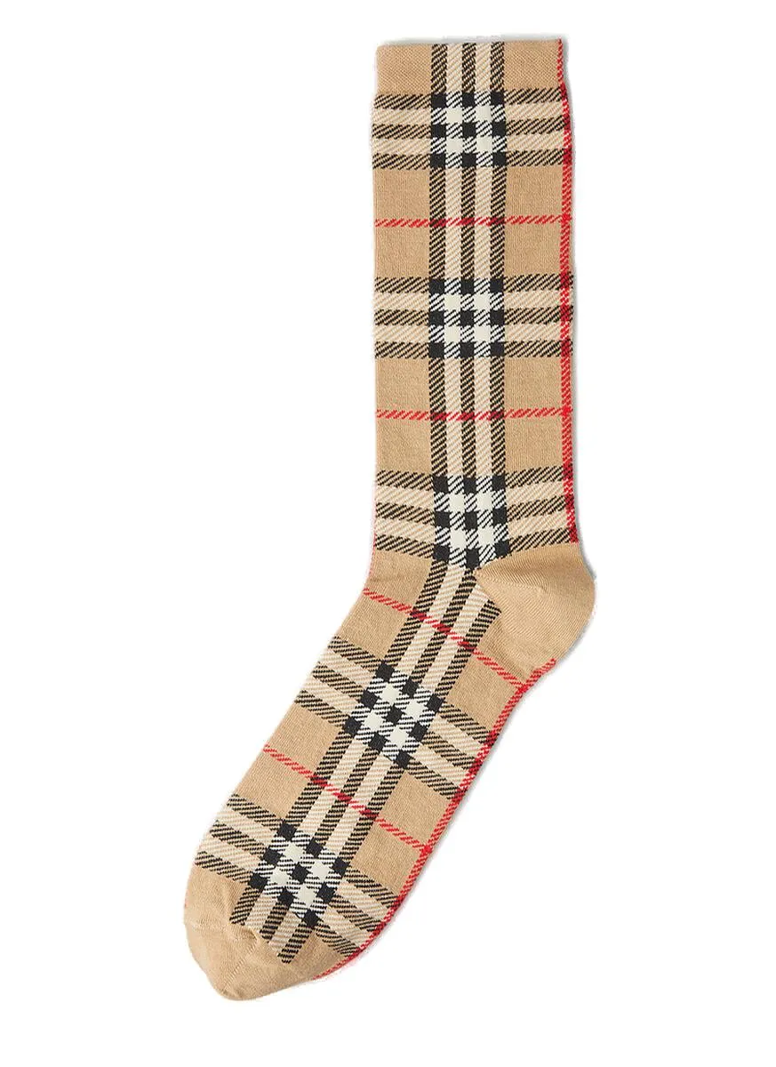 Burberry Vintage Check-Pattern Stretched Socks