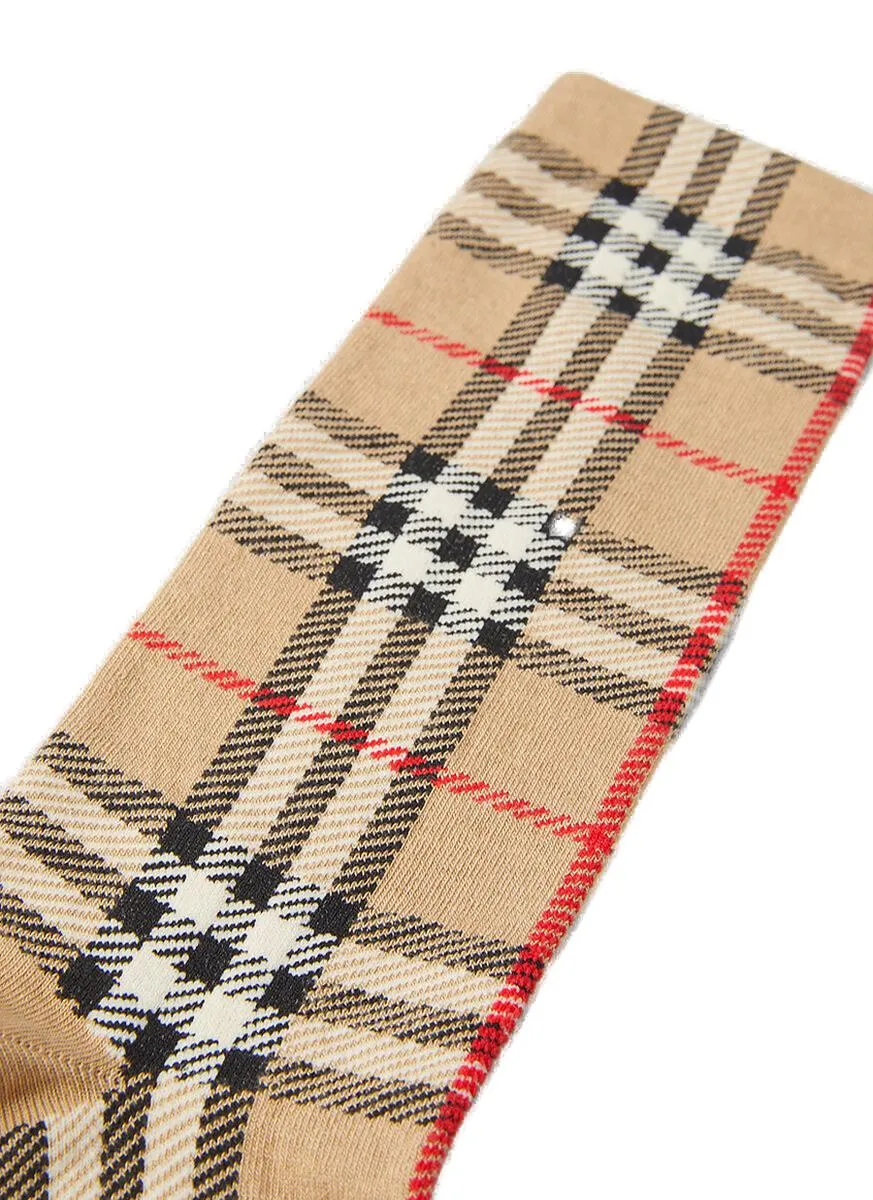 Burberry Vintage Check-Pattern Stretched Socks