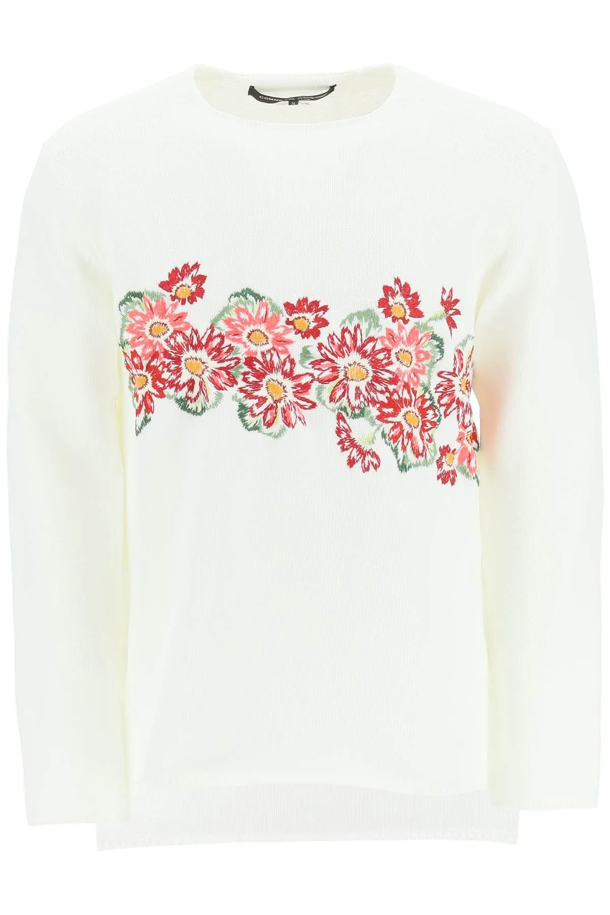 Comme des Garons Homme Plus Floral Embroidered Knit Sweater