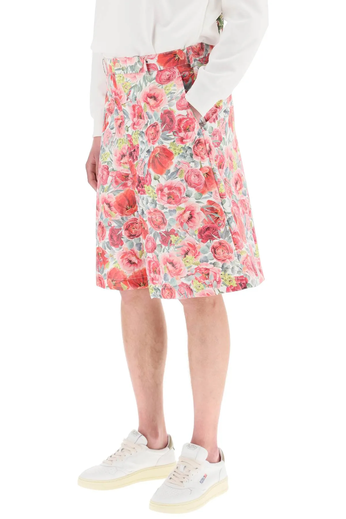 Comme des Garons Homme Plus Floral Patterned Bermuda Shorts