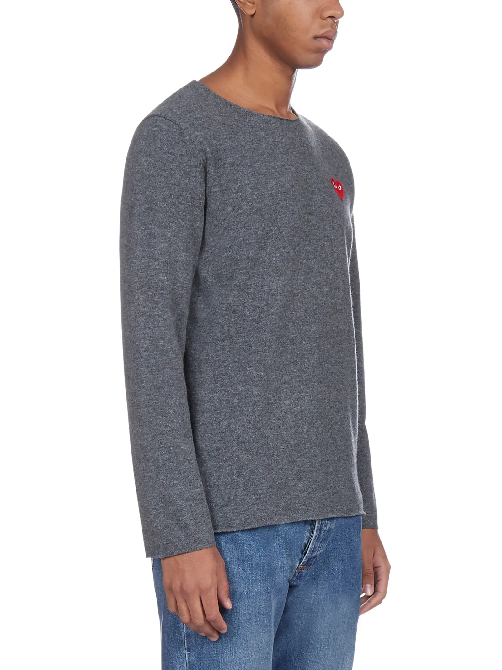 Comme Des Garons Play Heart Motif Sweater