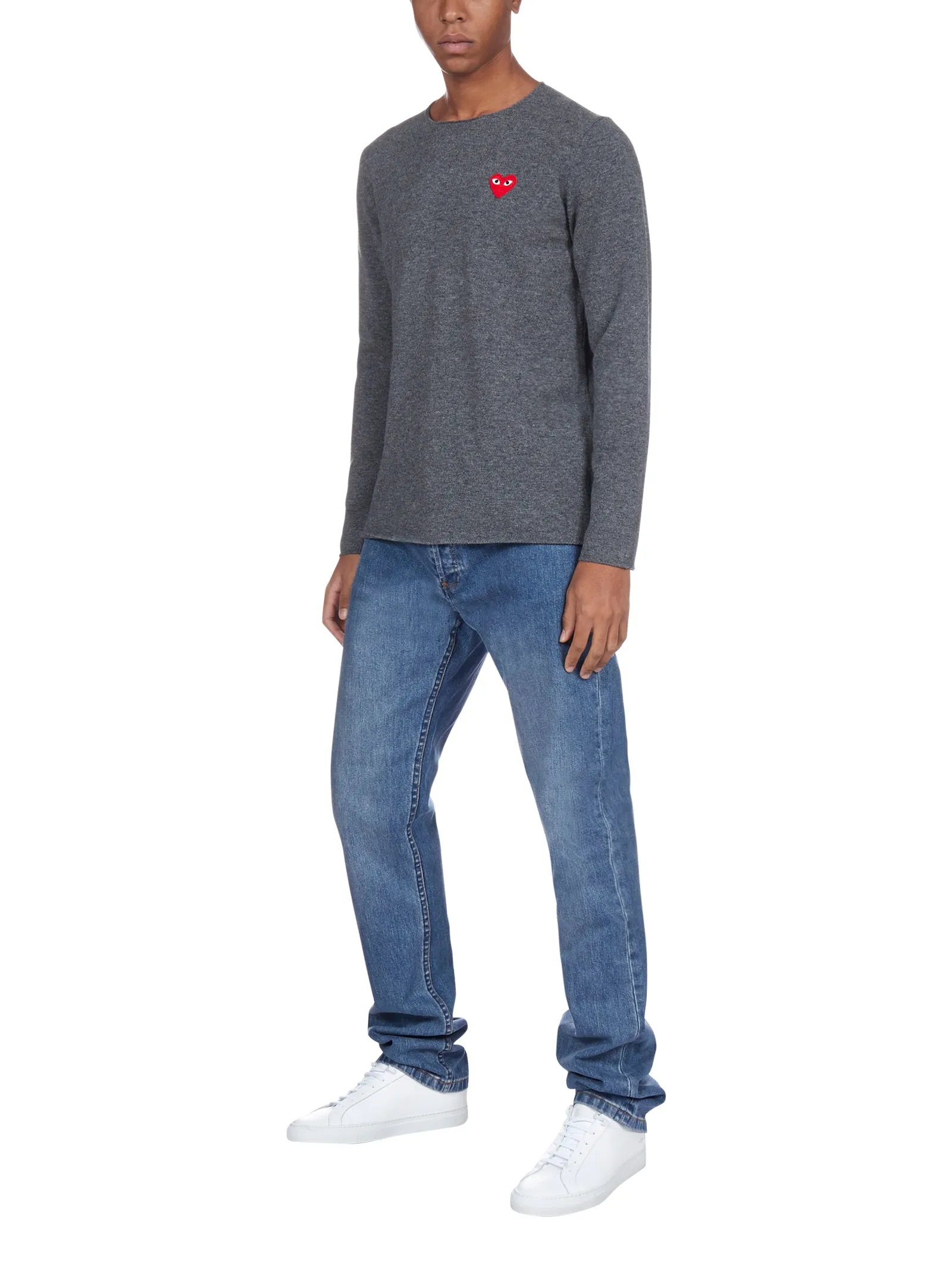 Comme Des Garons Play Heart Motif Sweater