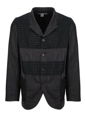 Comme des Garons Shirt Patchwork Knitted Blazer
