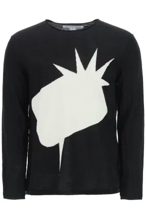 Comme des Garons Shirt X Christian Marclay Graphic Intarsia Knitted Sweater