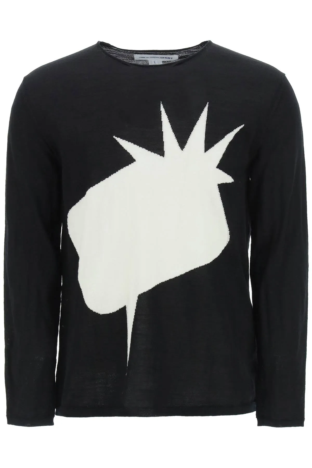 Comme des Garons Shirt X Christian Marclay Graphic Intarsia Knitted Sweater