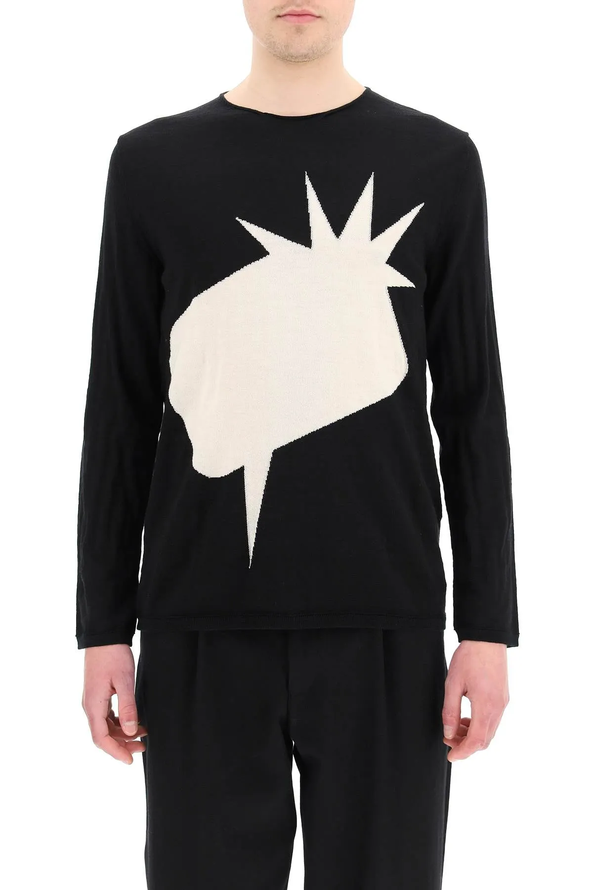 Comme des Garons Shirt X Christian Marclay Graphic Intarsia Knitted Sweater
