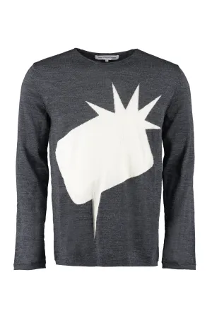 Comme des Garons Shirt X Christian Marclay Graphic Intarsia Knitted Sweater