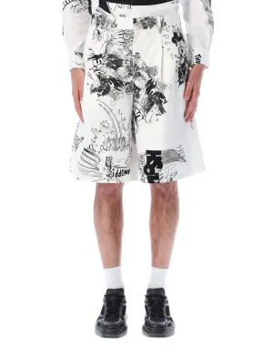 Comme des Garons Shirt X Christian Marclay Pleated Shorts