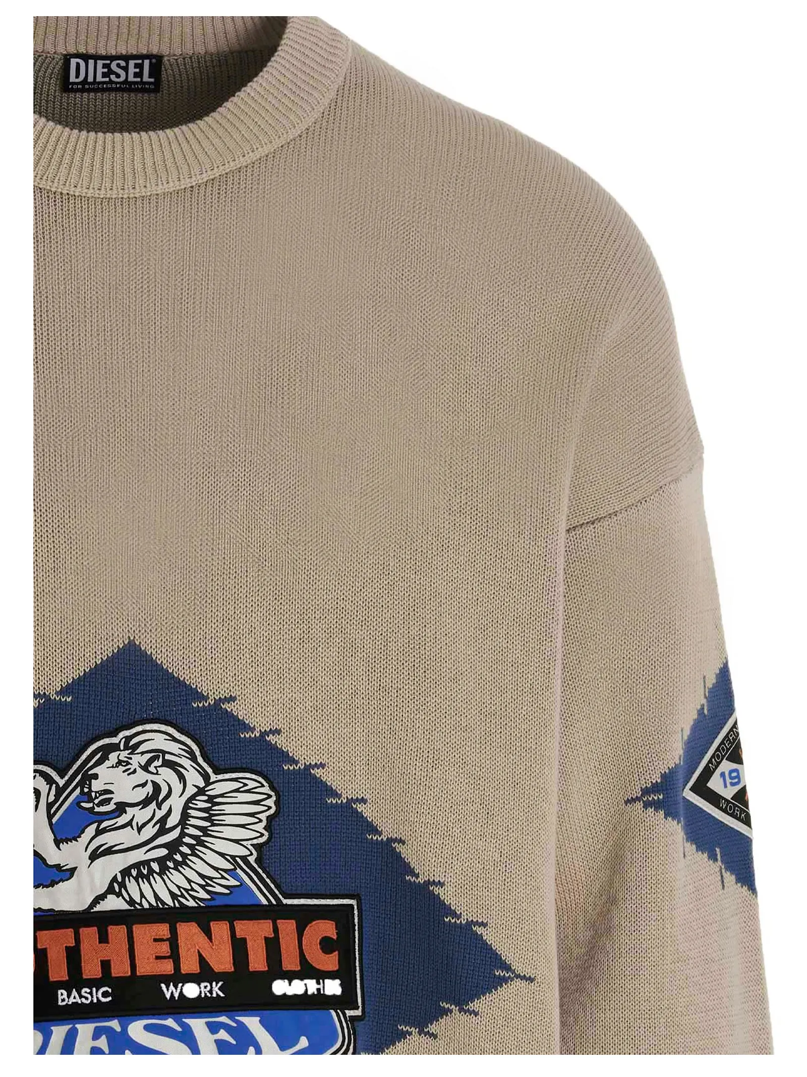Diesel Logo Patch Crewneck Sweater
