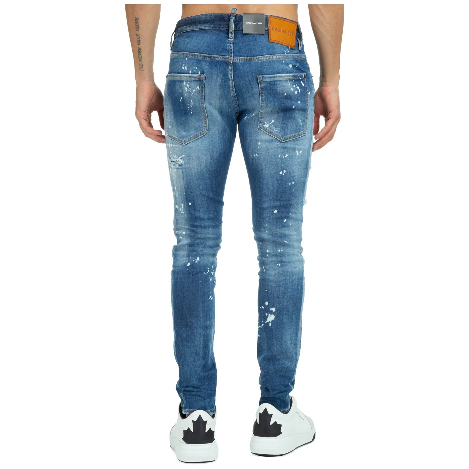 Disquared2 Distressed Logo Patch Skinny Jeans