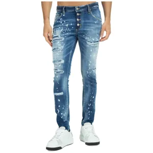 Disquared2 Distressed Logo Patch Skinny Jeans