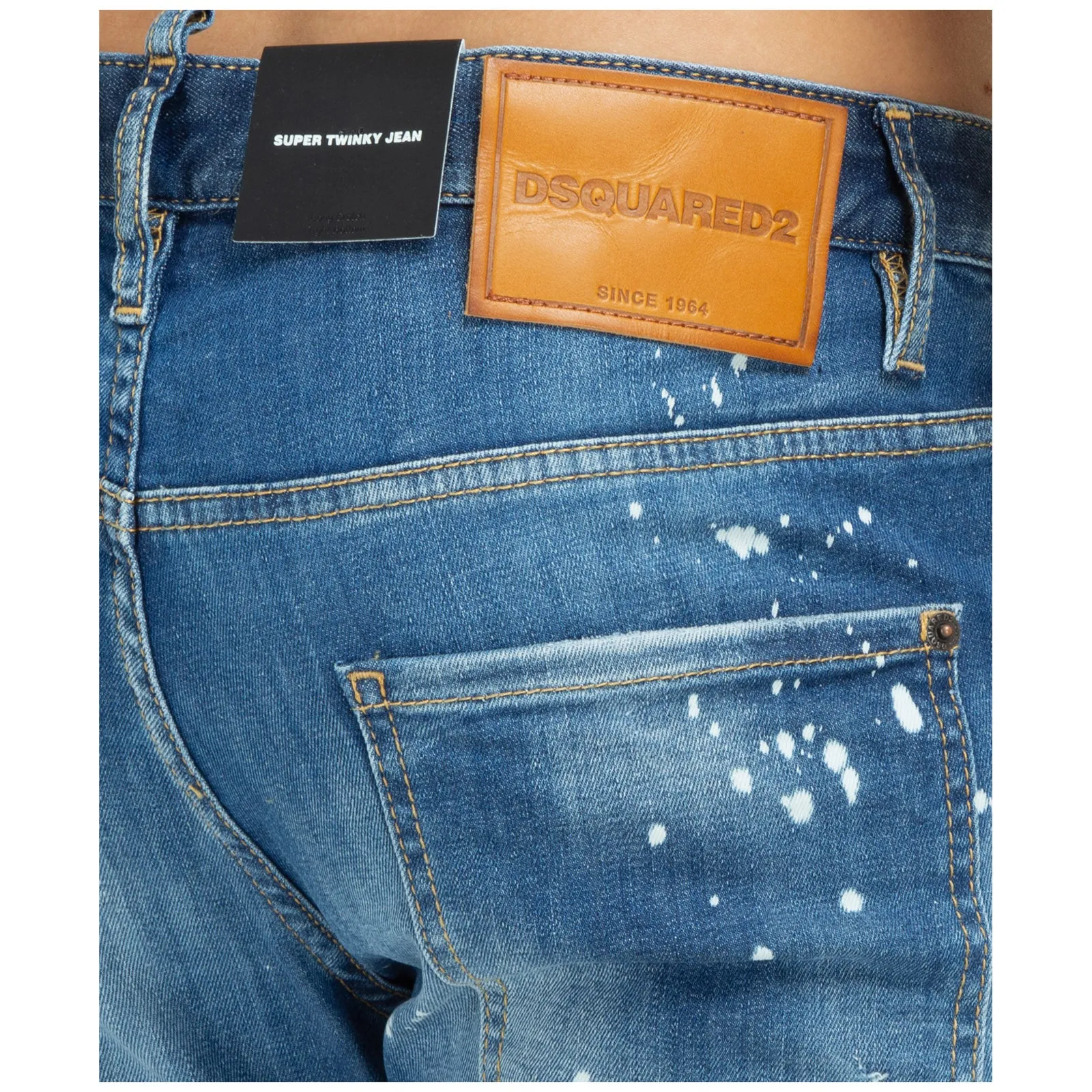 Disquared2 Distressed Logo Patch Skinny Jeans