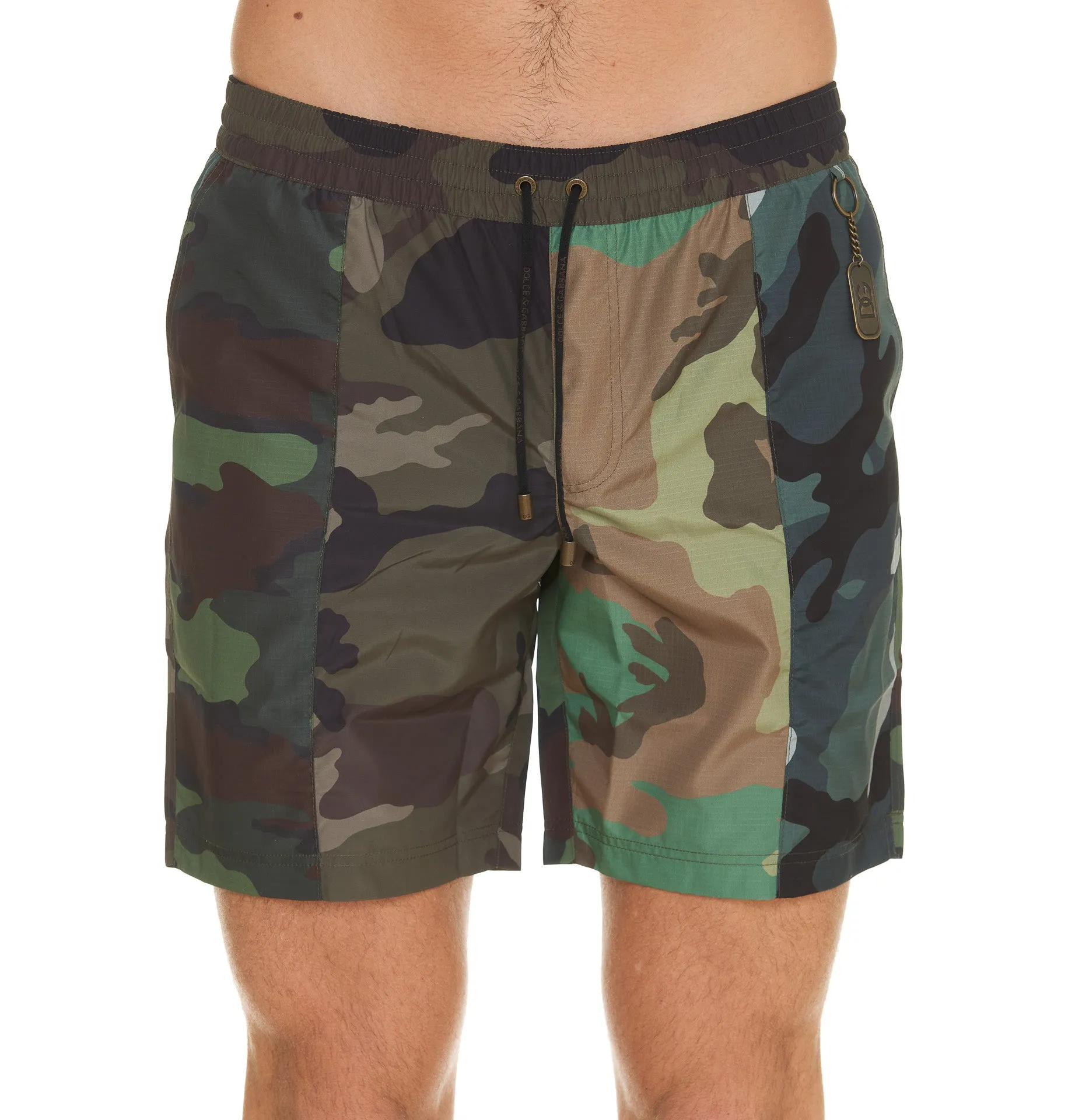 Dolce & Gabbana Camouflage Printed Drawstring Swim Shorts