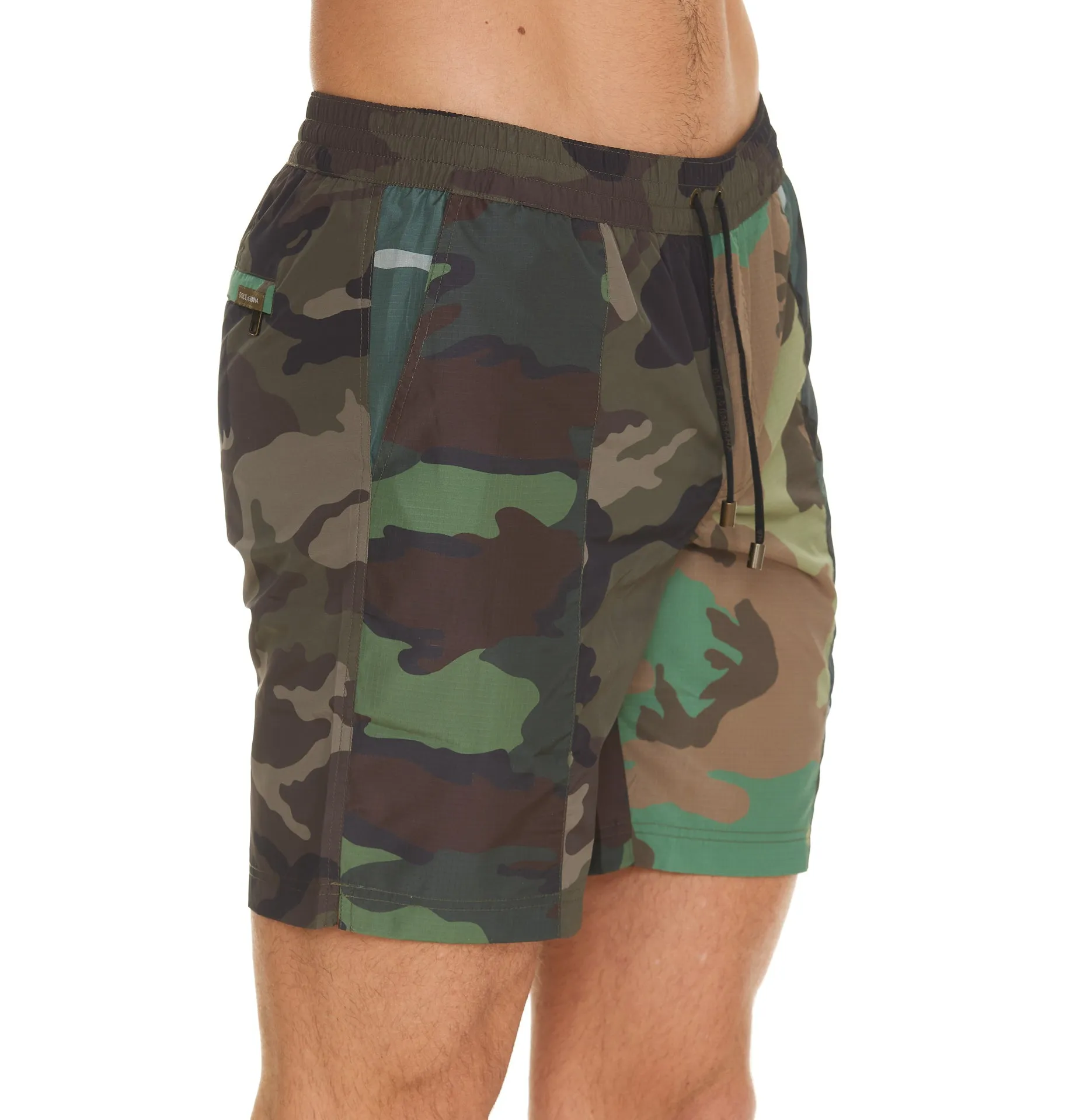 Dolce & Gabbana Camouflage Printed Drawstring Swim Shorts
