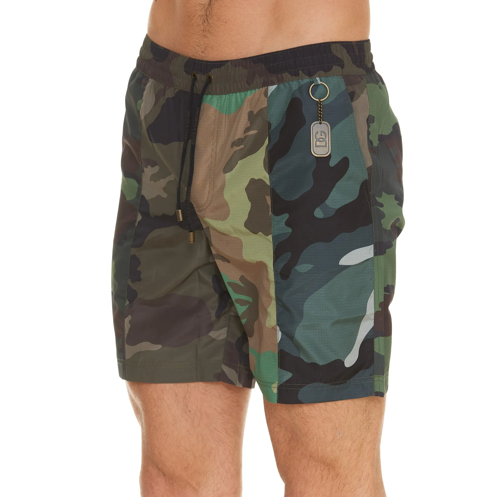 Dolce & Gabbana Camouflage Printed Drawstring Swim Shorts
