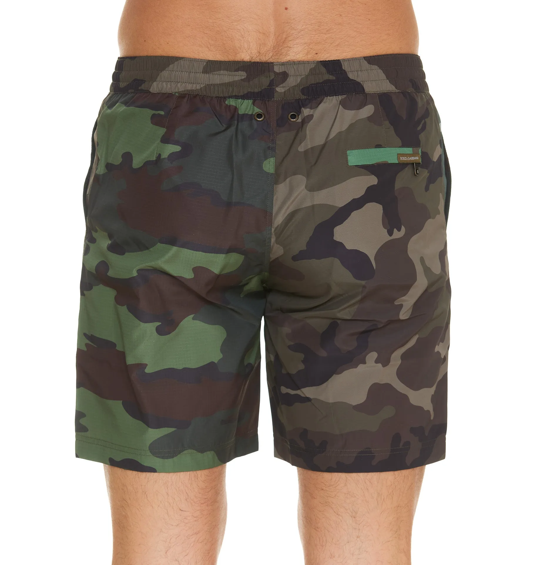 Dolce & Gabbana Camouflage Printed Drawstring Swim Shorts