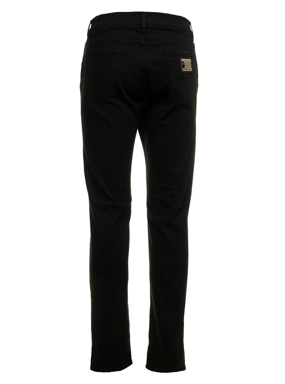 Dolce & Gabbana Distressed Logo Patch Skinny Jeans