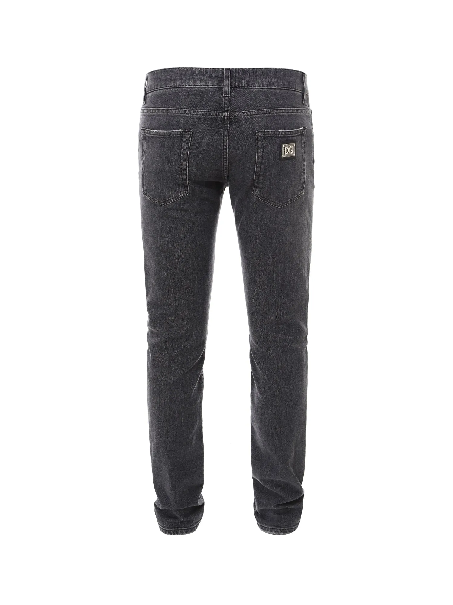 Dolce & Gabbana Distressed Logo Plaqued Jeans
