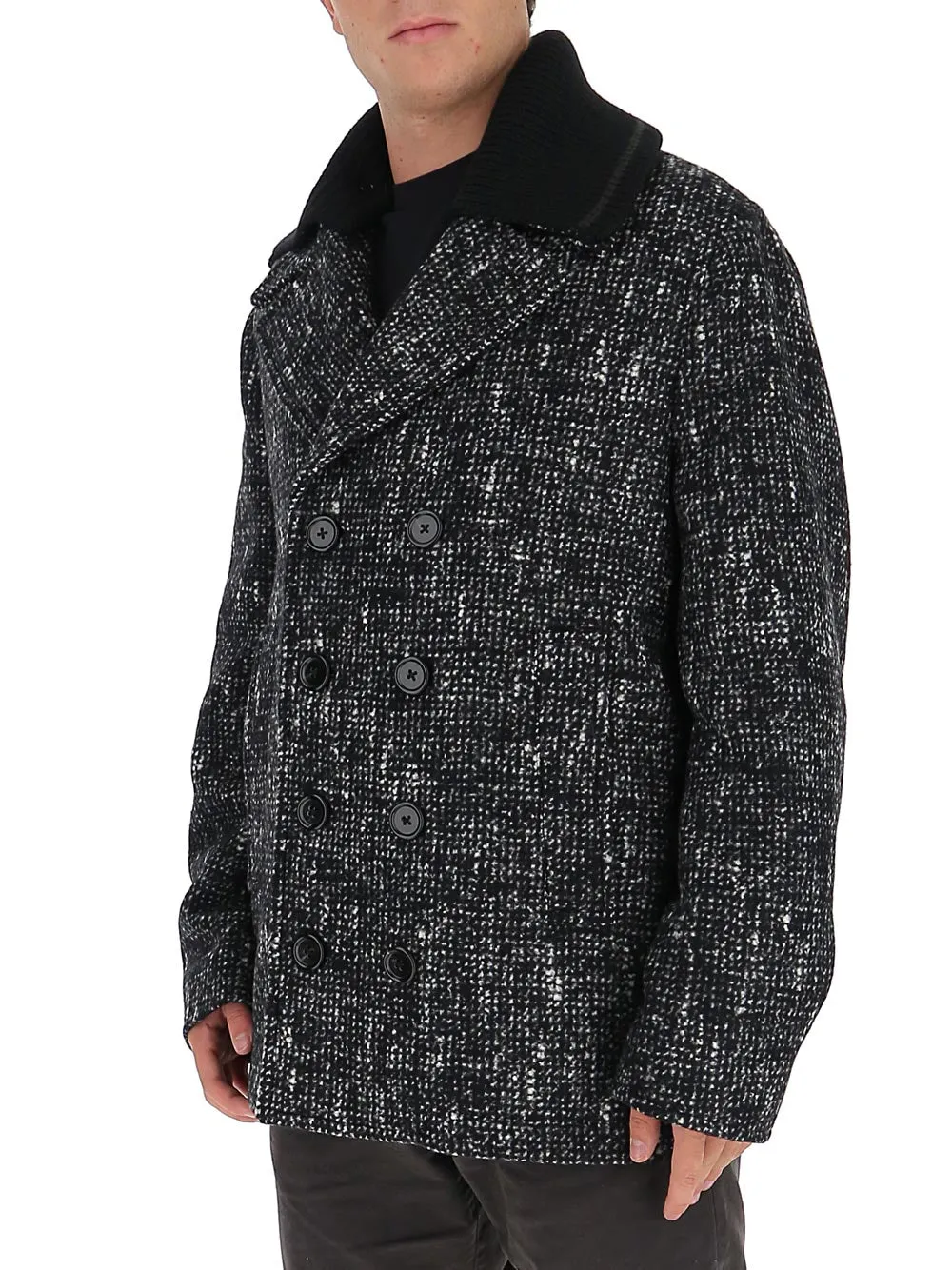 Dolce & Gabbana Double Breasted Tweed Coat