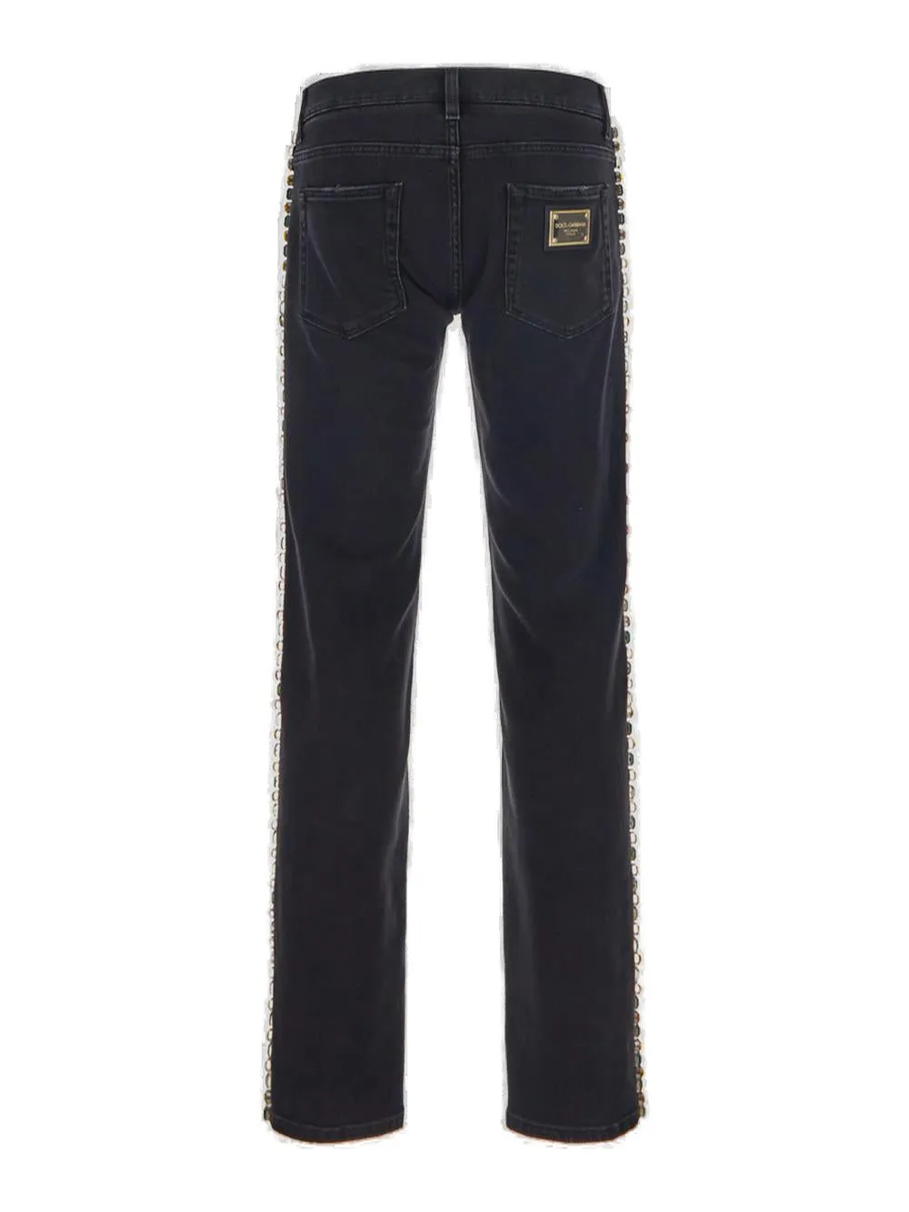 Dolce & Gabbana Embellished Straight Leg Jeans