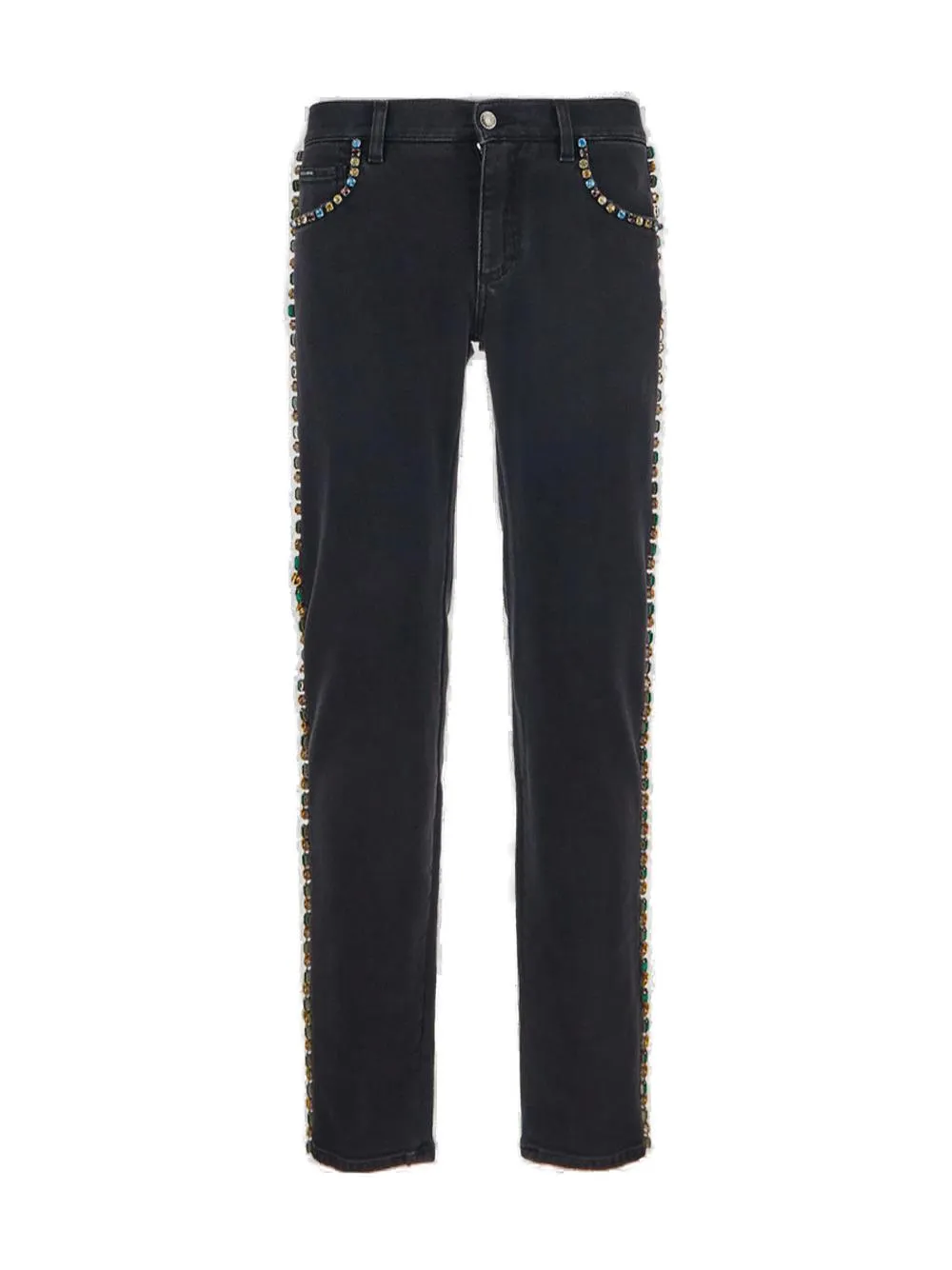 Dolce & Gabbana Embellished Straight Leg Jeans