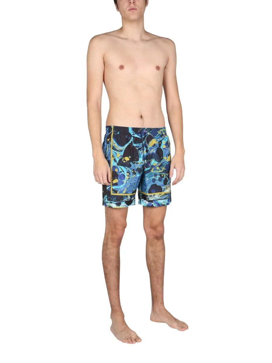 Dolce & Gabbana Graphic Printed Drawstring Swim Shorts