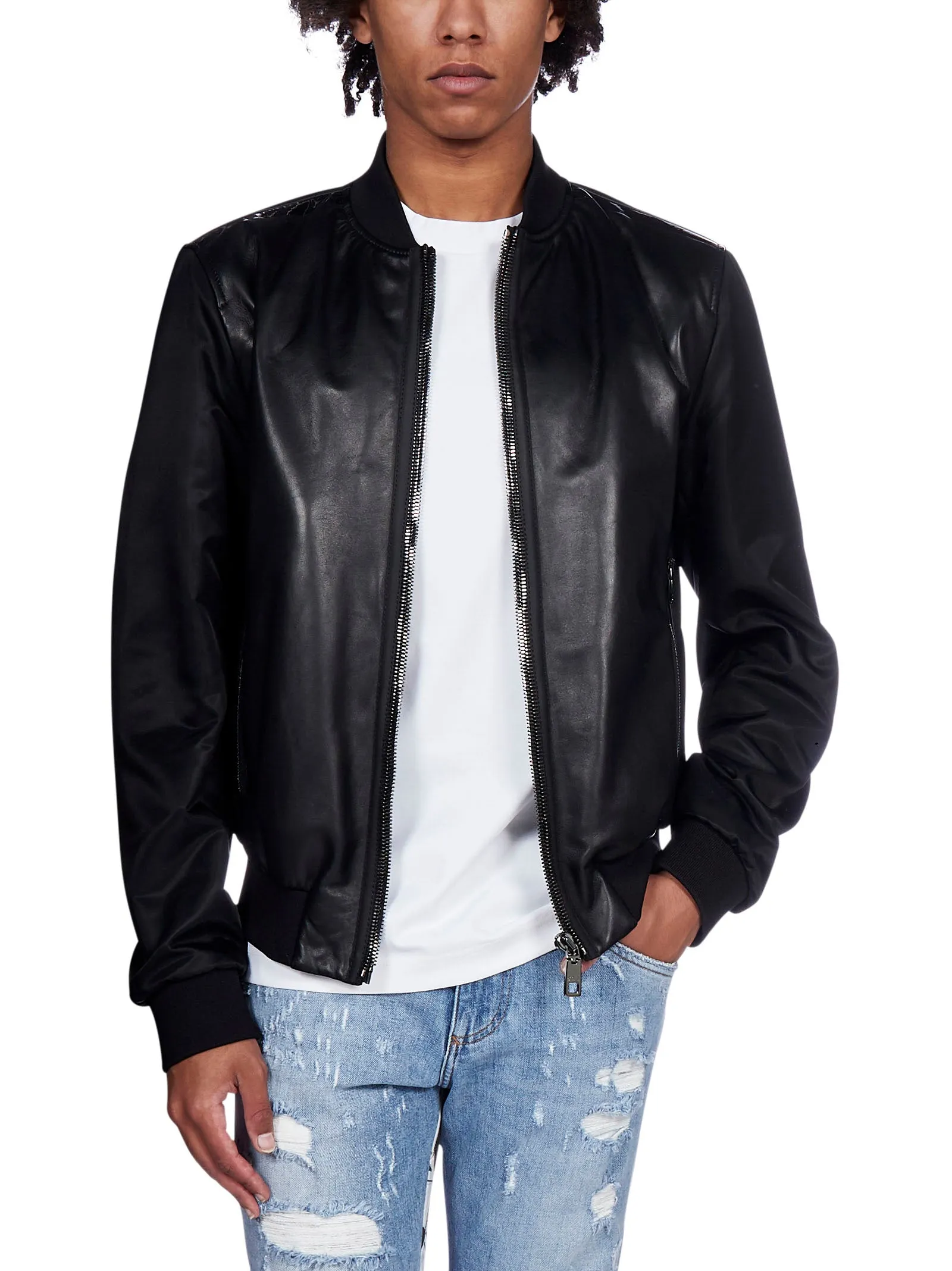 Dolce & Gabbana Leather Bomber Jacket