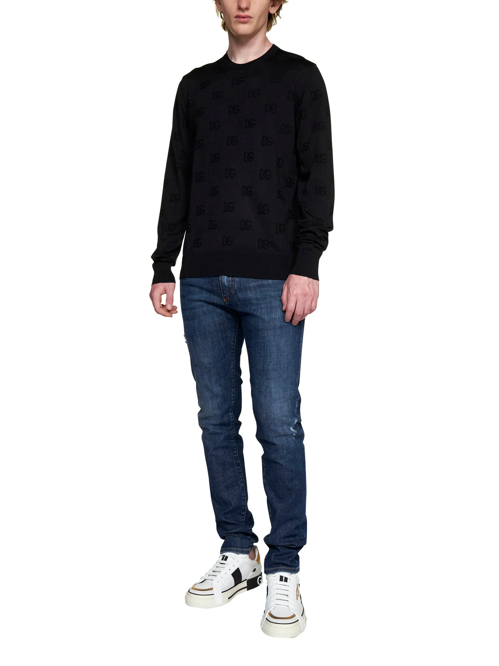 Dolce & Gabbana Logo Detailed Crewneck Sweater