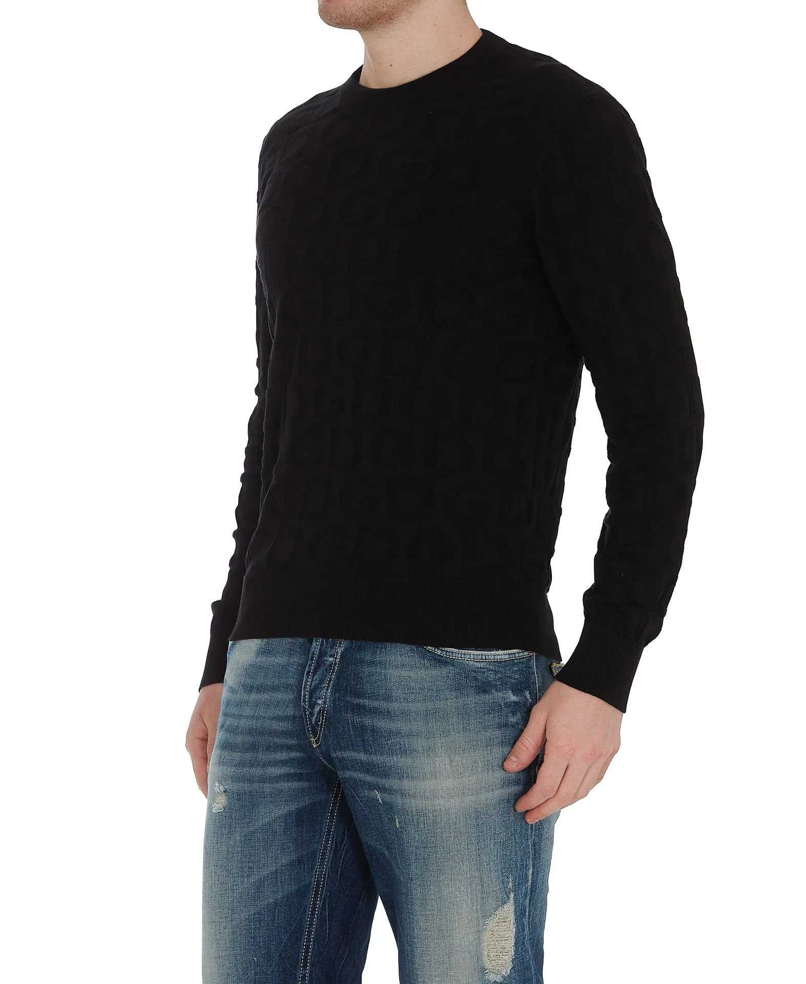 Dolce & Gabbana Logo Motif Jacquard Sweater